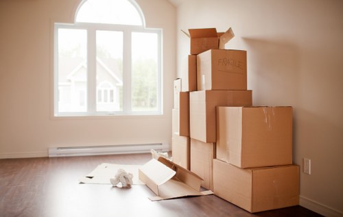 Packing materials and organised boxes used by Primrosehill movers